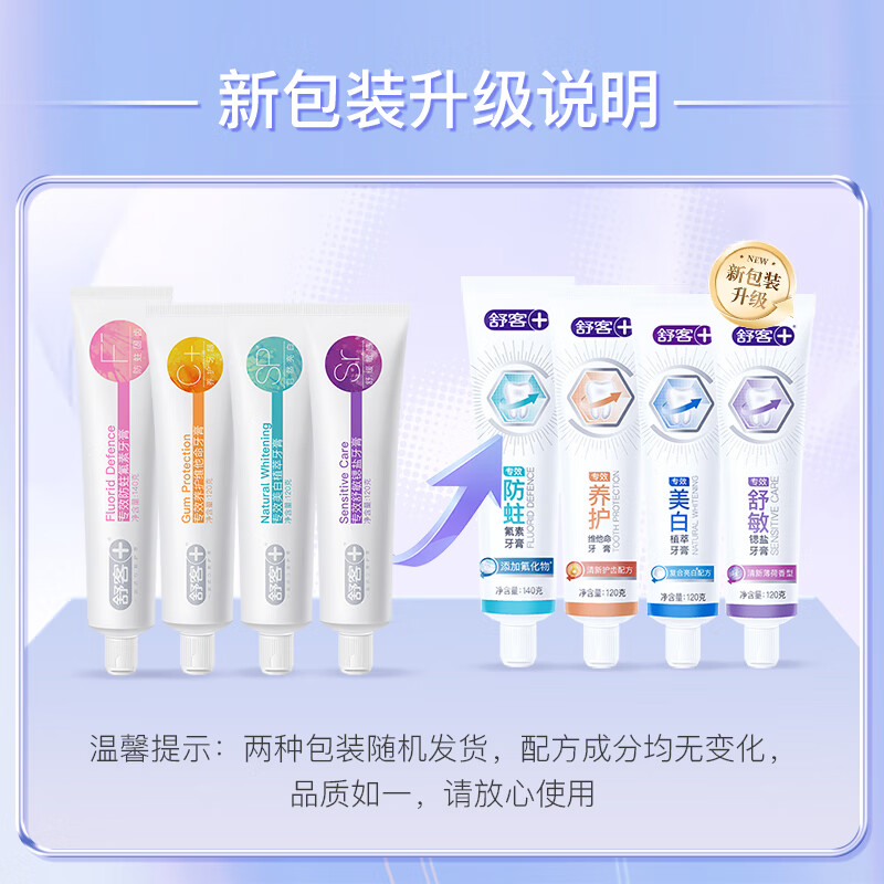 舒客 防蛀亮白120g+防蛀固齿140g 牙膏组盒高清大图