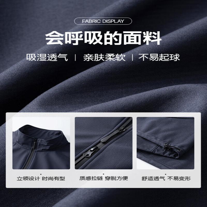 Soft Bloom冬季加厚立领马甲工作服 双口袋始祖蓝高清大图