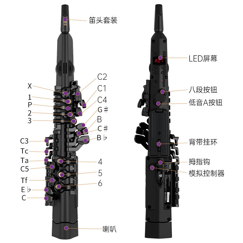 雅马哈(YAMAHA)YDS120 电子萨克斯电吹管乐器专业级进口原装+官方标配大礼包