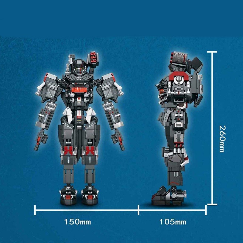 积木灵笼mu2型重立体破晓白鲨-04小颗粒积木玩具六一儿童节礼物