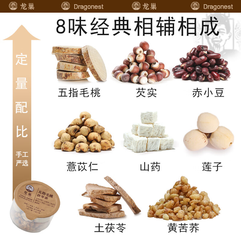 Dragonest/龙巢 五指毛桃茯苓茶840g(30罐)