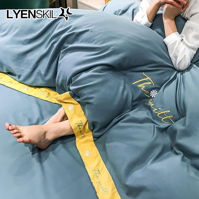 款水洗棉简约刺绣四件套亲肤床单被套北欧风床上用品_831高清大图