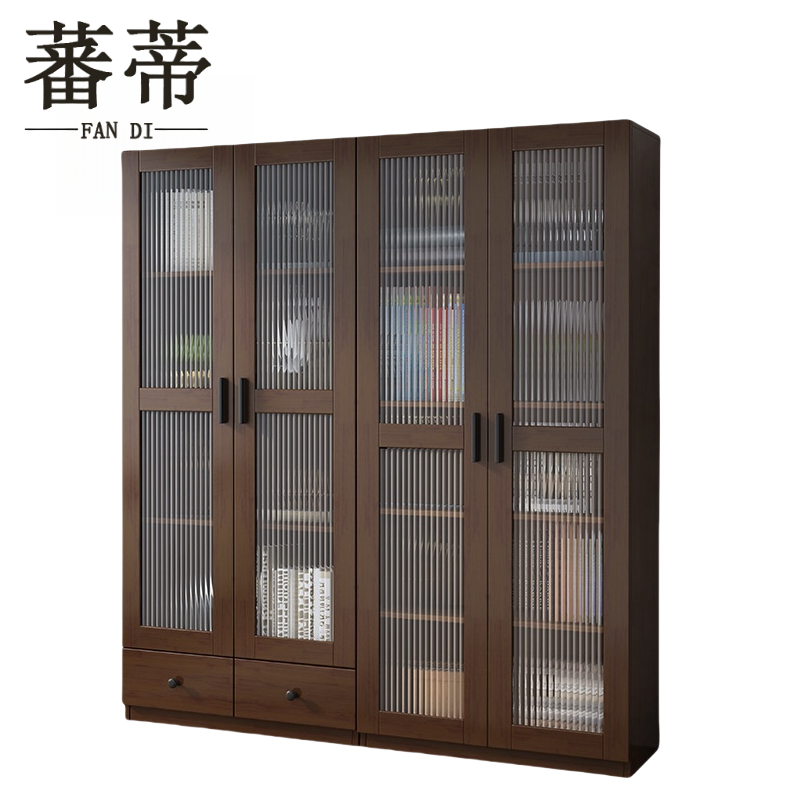 蕃蒂书柜四门二抽套高清大图