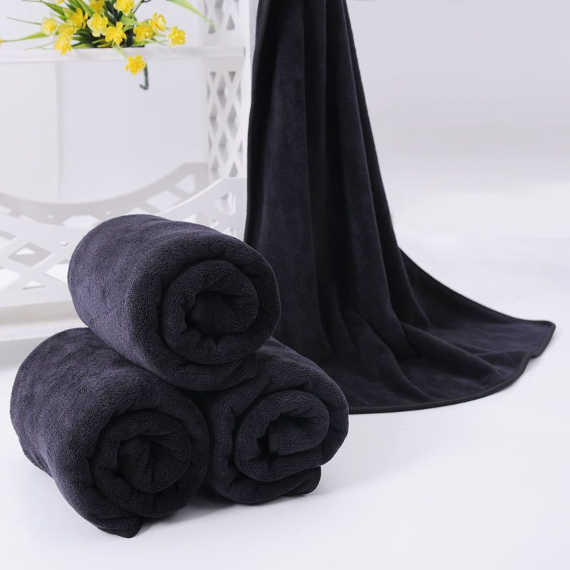 黑色浴巾理发店包头毛巾黑色毛巾化妆师彩妆专用比纯棉吸水不掉毛3030