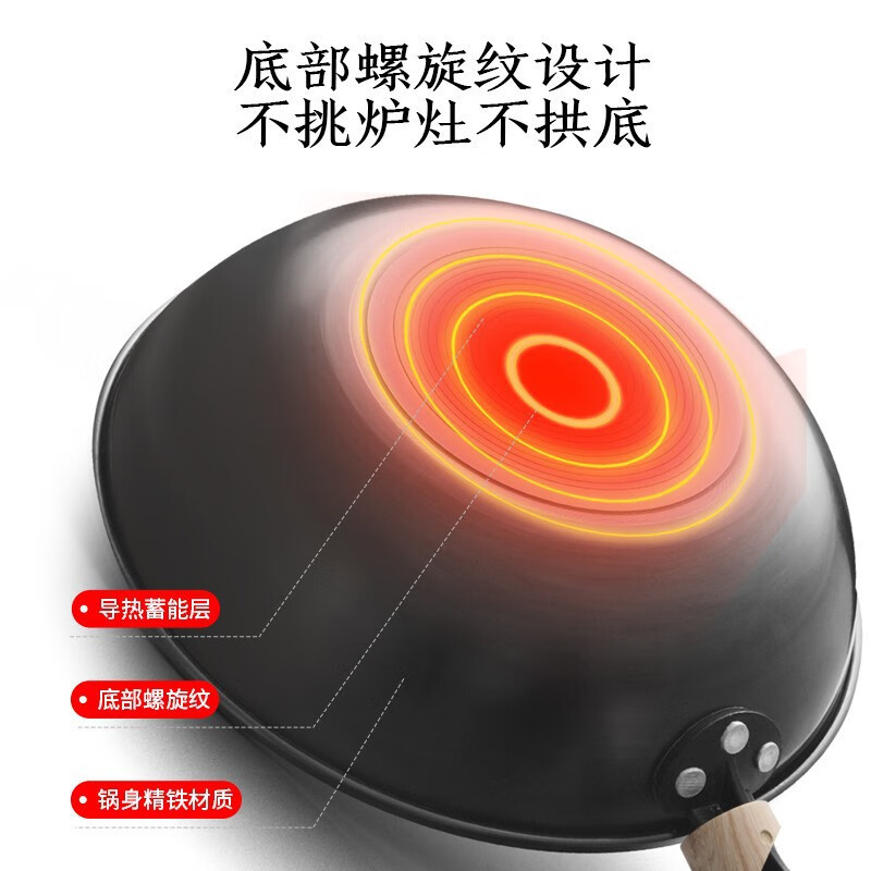 康巴赫(KBH) KGZ-C32T 炒锅 匠心无涂层炒锅 不沾锅炒菜锅燃气磁炉通用高清大图