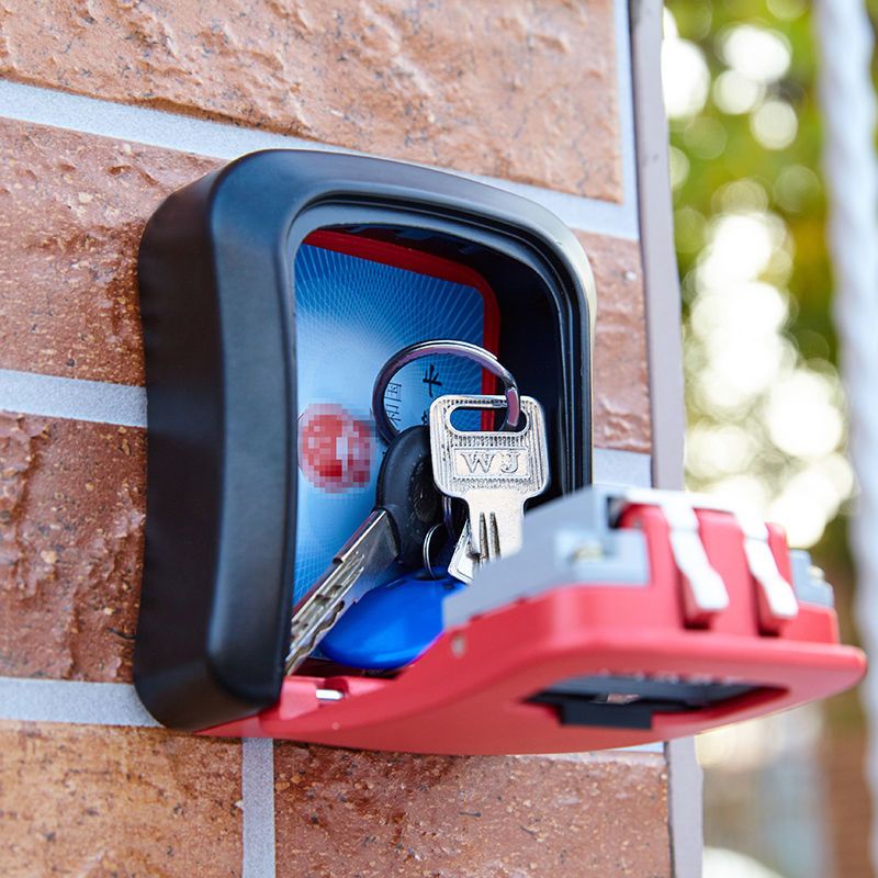 ks809红色密码锁钥匙盒民宿日租房交接钥匙小盒子工地装修密码盒子装