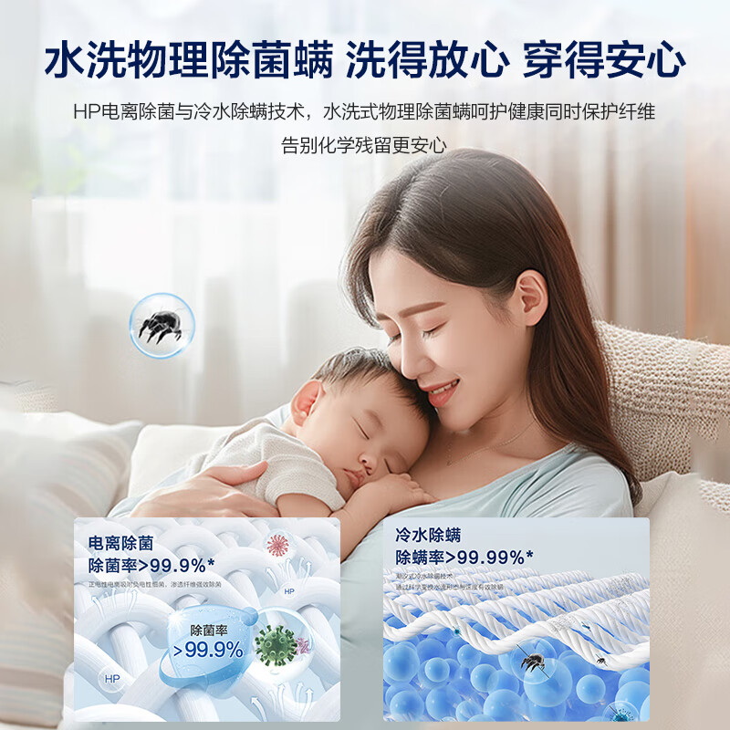 海尔(Haier)10公斤 变频 全自动 波轮洗衣机 1.0洗净比 纳米微泡净 除菌除螨 XQB100-BZ20B0高清大图