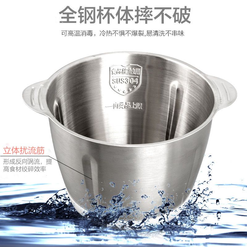 绞肉机家用电动多功能小型碎肉馅机绞菜搅拌蒜泥器蒜蓉剁辣椒机 2升[塑料杯]自带一套刀