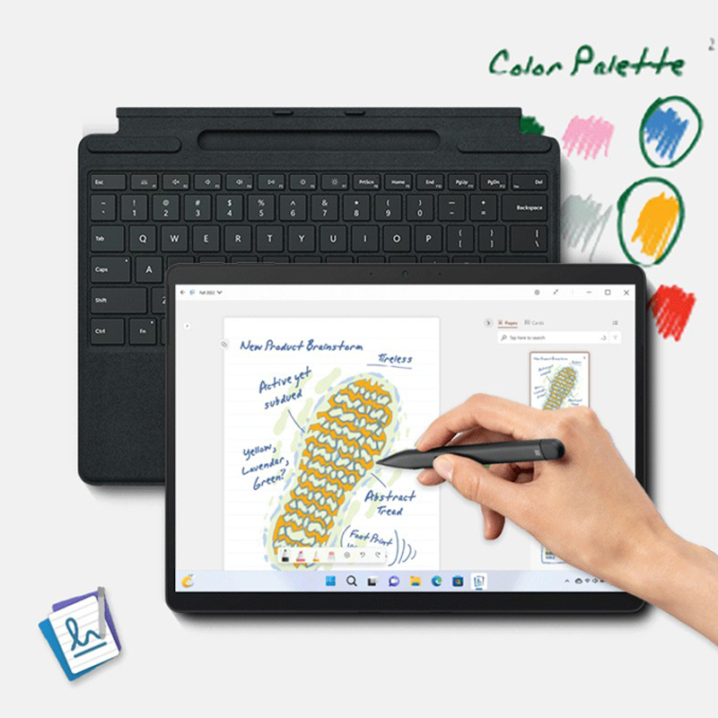 微软Surface Pro 9 二合一平板电脑 英特尔Evo 超能轻薄本 12代酷睿i7 16G 512G 森野绿 时尚商务轻薄笔记本平板电脑 超窄边框触屏