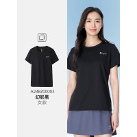 骆驼(CAMEL)女速干短袖圆领T恤A24BZ00003幻影黑M码
