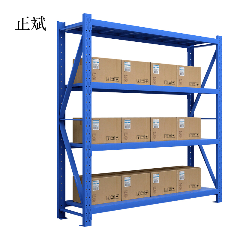 正斌仓库仓储货架四层金属五金货架家用中型重型置物架展示架子承重200kg高清大图