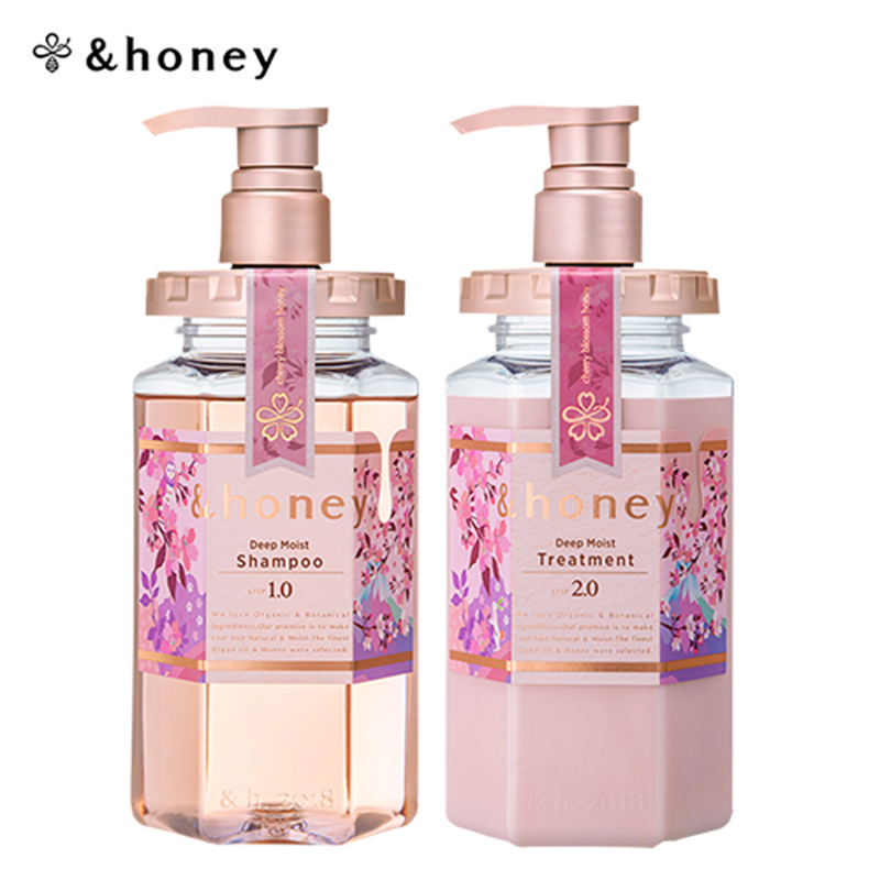 安蒂花子(&honey)洗发水日本进口水感丰盈樱花洗护套装无硅油洗发露改善毛躁头皮护理 水感丰盈洗护套装