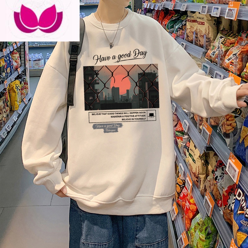 七斓高街潮牌ins长袖卫衣男港风潮流宽松oversize小众男装上衣