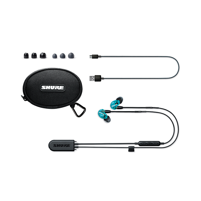Shure/舒尔 SE215-BT2音乐耳机入耳式线控动圈隔音耳机听歌耳塞 蓝色