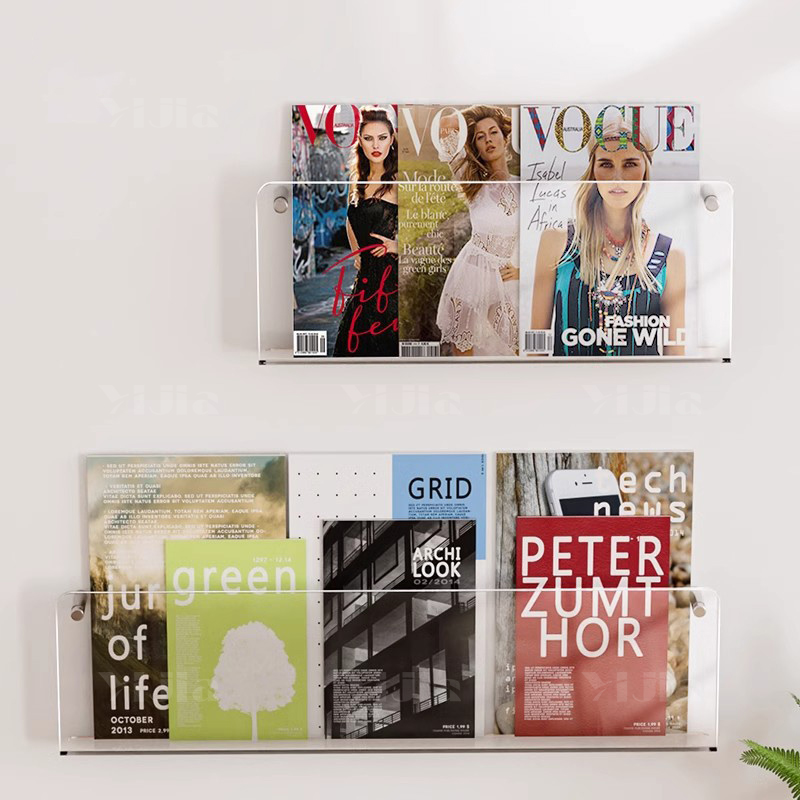 翌嘉YJ4123075 墙面壁挂书架透明亚克力免打孔U型创意展示架 70cm高清大图