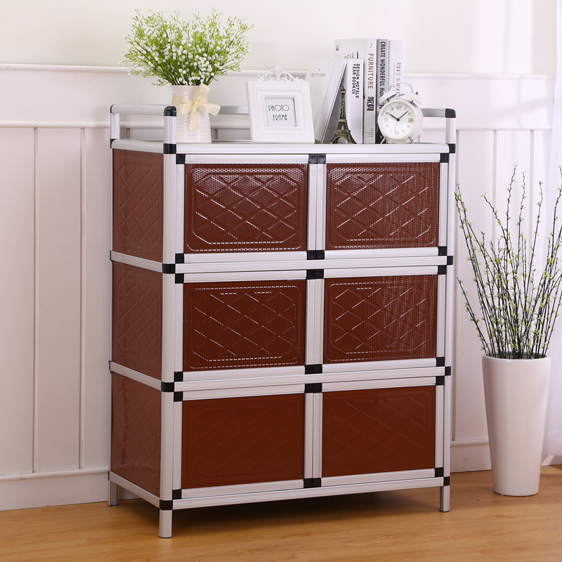 寻木匠简易碗柜家用厨房柜子餐边柜不锈钢储物柜小橱柜组装收纳柜经济