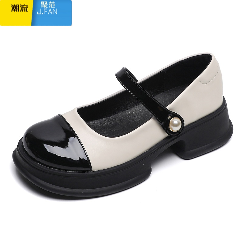 聚范小香风玛丽珍鞋女夏季厚底法式单鞋配裙子jk小皮鞋大码女鞋41一43高清大图
