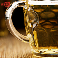 青苹果玻璃杯 无铅透明酒杯啤酒杯 大容量560ml 耐热玻璃菠萝饮料杯8只装