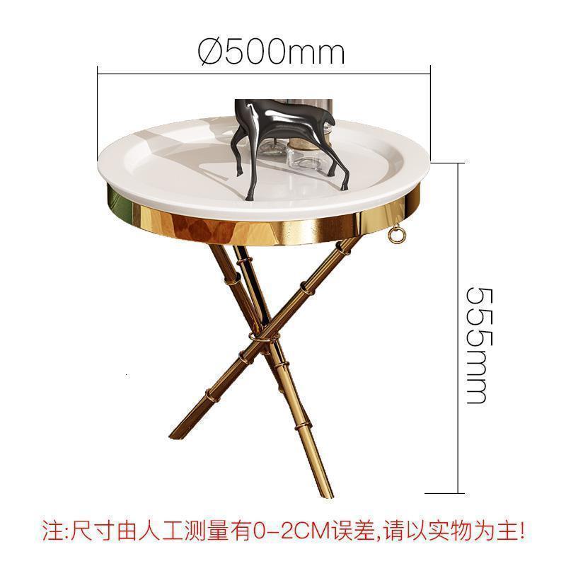 森美人现代简约美式角几客厅边几轻奢大理石沙发边几圆形小茶几 款式3：白色烤漆面