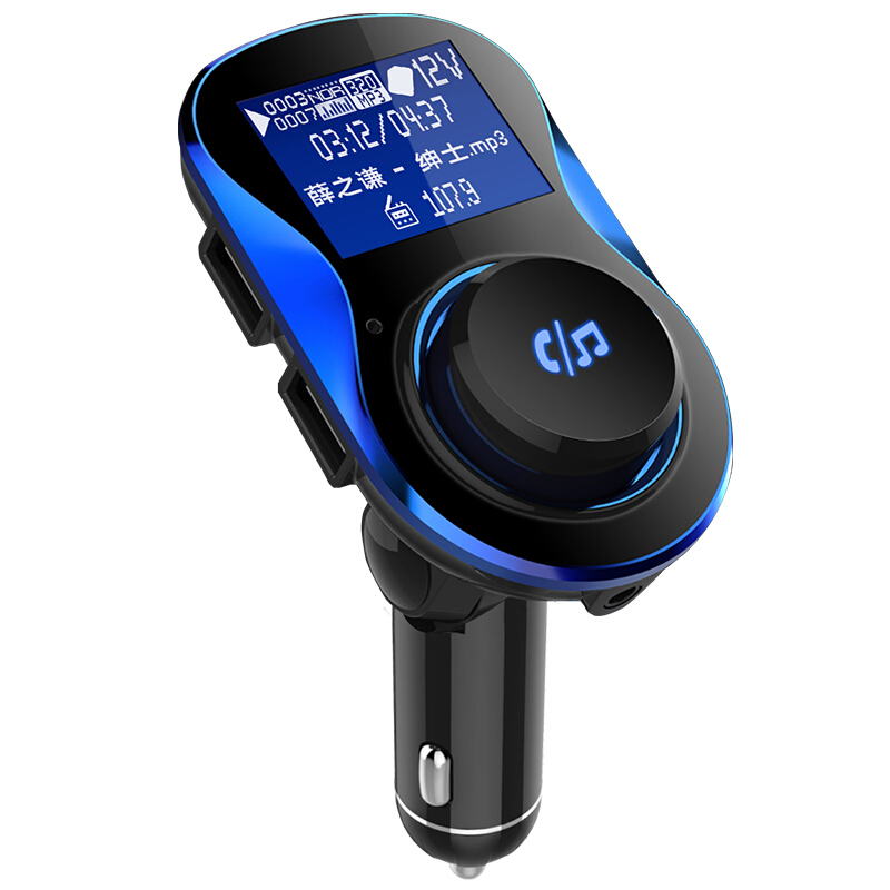 车载MP3播放器多功能AUX蓝牙接收器音乐U盘汽车点烟器车载充电器主机+16G卡【送二合一充电线+aux线+读卡器】官方