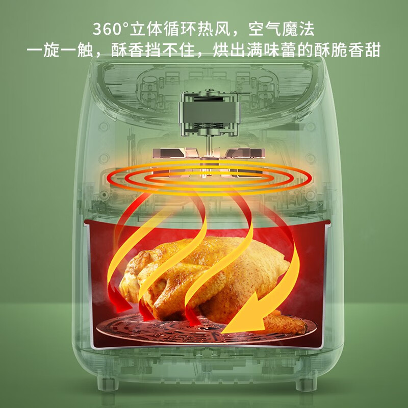 爱仕达(ASD)家用空气炸锅小型烤箱智能无油烟多功能全自动电炸锅AK-F30J701 3L高清大图