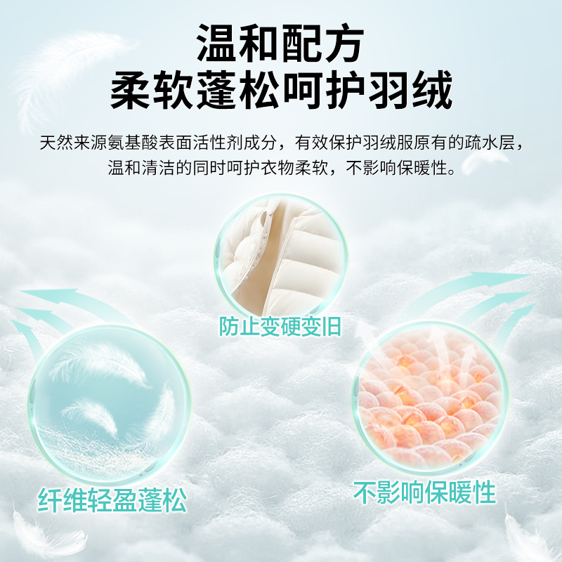 立白小白白羽绒服专用洗衣液500g*1瓶+羊绒羊毛液100g*2袋除菌除螨柔软蓬松除污去渍持久留香