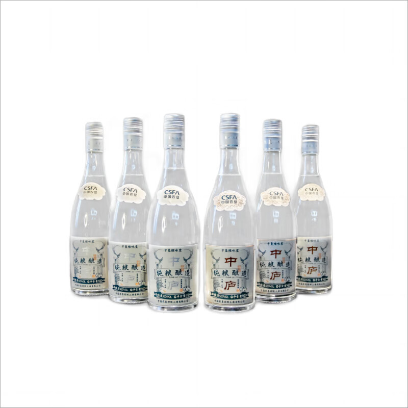 中垦飨味堂▪ 中庐白酒 纯粮食酒 白酒浓香型 纯粮酿造 52%vol 500mL 6瓶