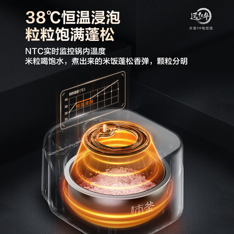 苏泊尔(SUPOR)电饭煲3L/升远红外穿透IH电磁加热本釜内胆多功能家用智能电饭锅可WIFI控制SF30HC85A