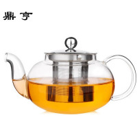 鼎亨耐热玻璃茶壶不锈钢过滤透明玻璃泡茶壶功夫茶具红茶花茶壶耐