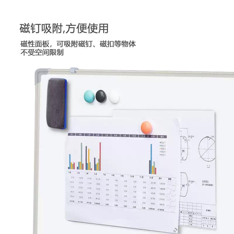 Keysomly KEY25 【银框】30*40cm 单面白板 磁性白板高清大图
