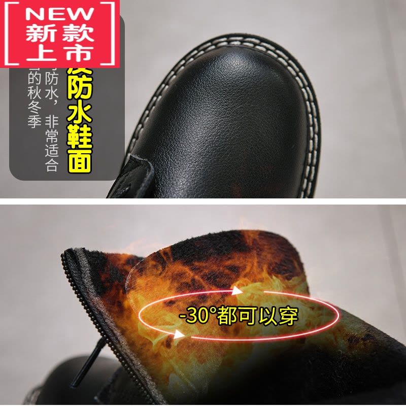 可莉允男童马丁靴2022新款秋冬季女童靴子秋款加绒儿童二棉短靴春秋皮靴图片