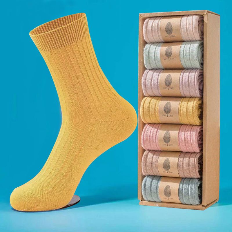 袜子女士秋冬中筒棉袜加厚保暖防臭全棉韩版中长女袜