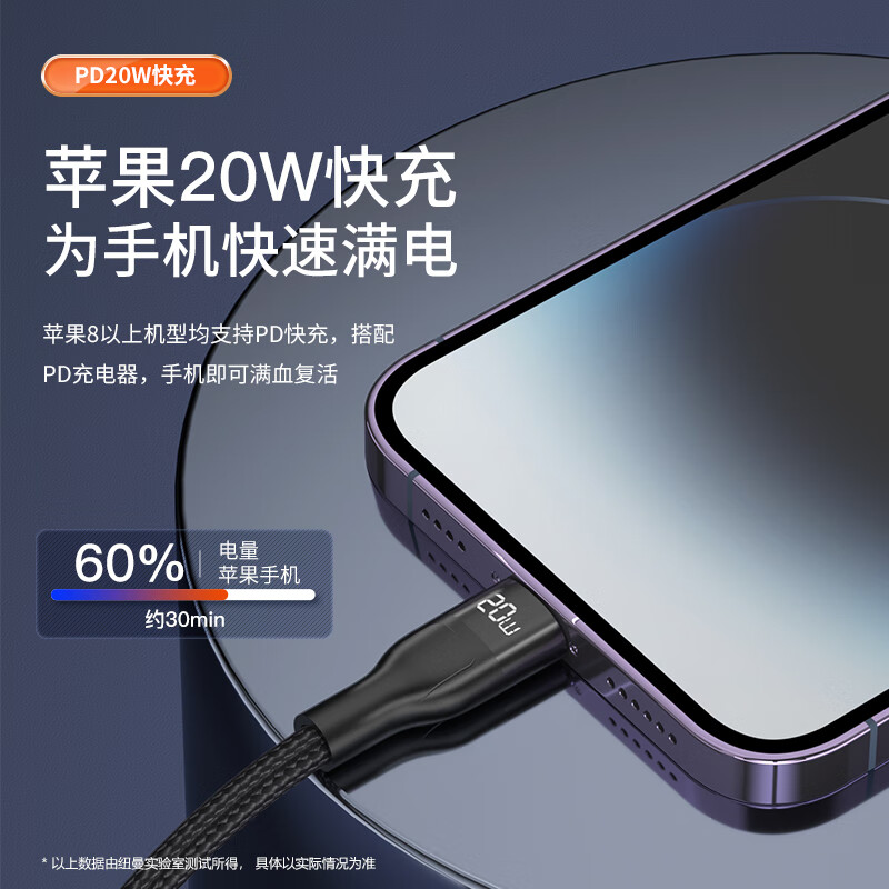 纽曼 二拖三充电线100W超级快充 XS18高清大图