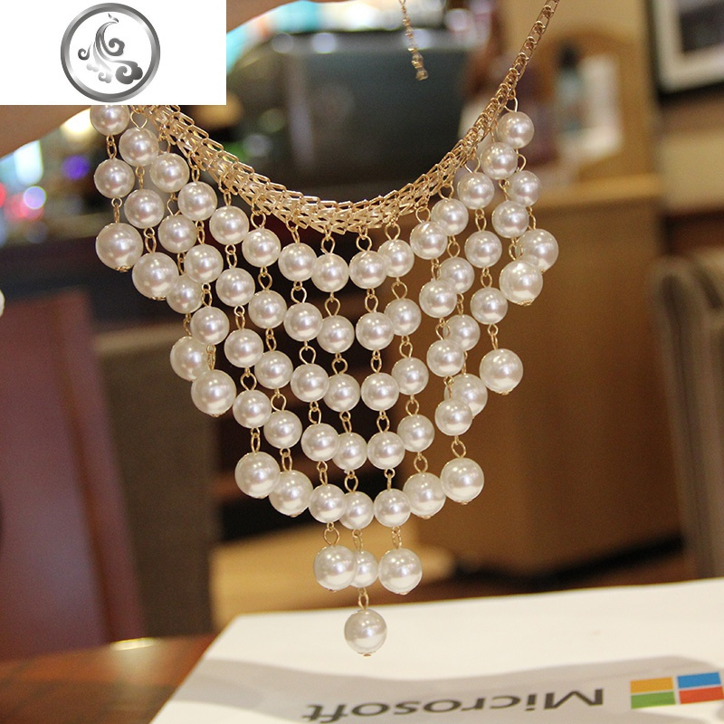 韩国项链新款流苏一帘幽梦锁骨链复古短项链装饰品jimi