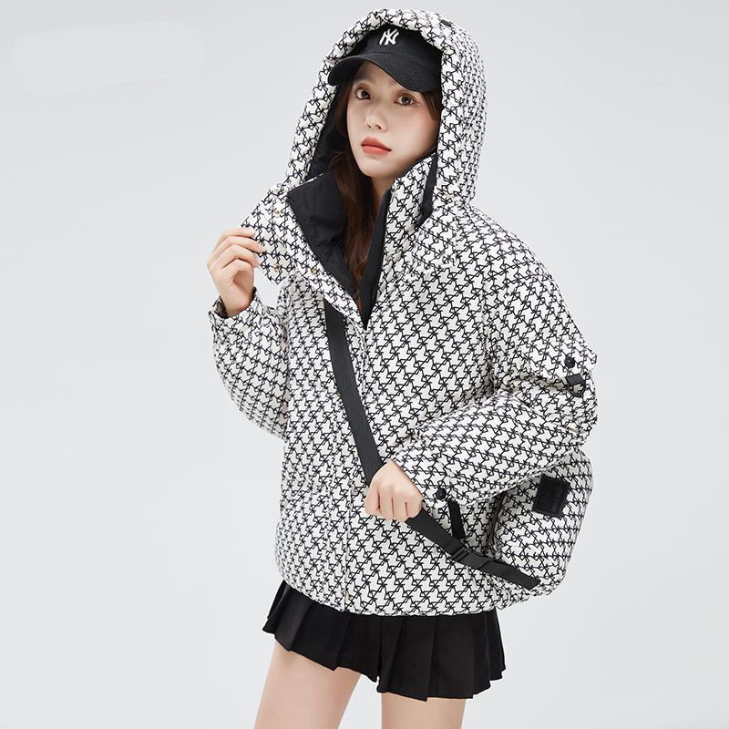 羽绒棉棉衣棉服女2024新款冬季加厚连帽时尚百搭保暖洋气显瘦短款高清大图