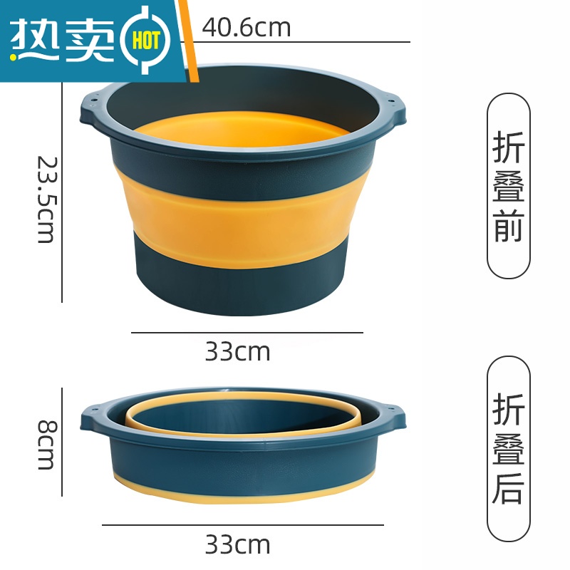 JING PING可折叠泡脚桶洗脚盆家用过小腿便携式传统熏蒸按摩养生宿舍足浴桶 收藏下单送挂钩可折叠蓝色&桶底螺旋按摩点