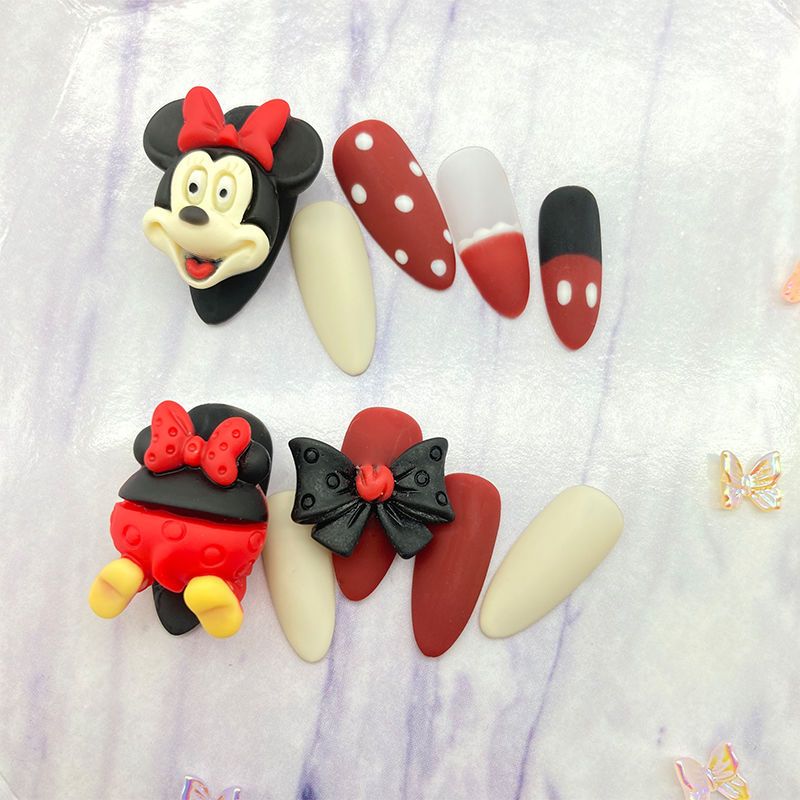 手工甲卡通美甲贴贴片米老鼠假指甲学生防水穿戴美甲可拆卸潮米奇xs