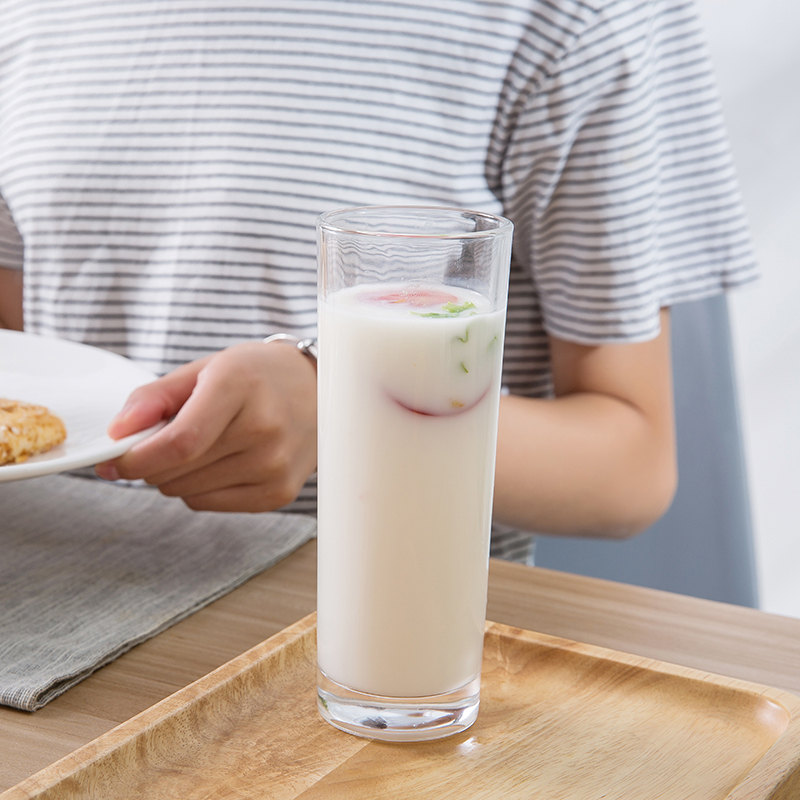 顺心优 透明玻璃果汁杯水杯早餐牛奶杯啤酒杯 240ml/个高清大图