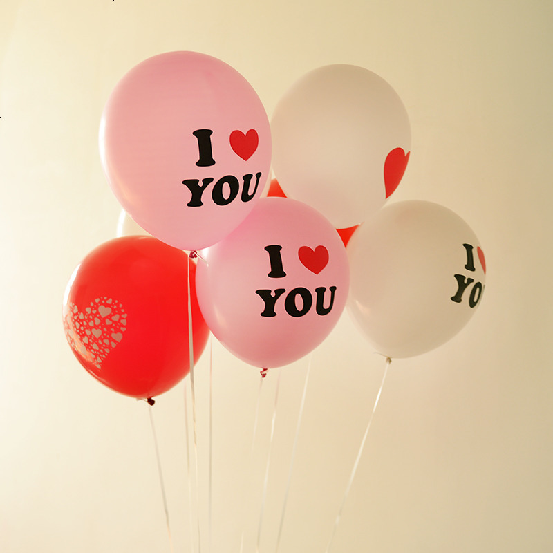 圆形珠光爱心气球生日布置气球求婚婚礼结婚气球生日派对气球
