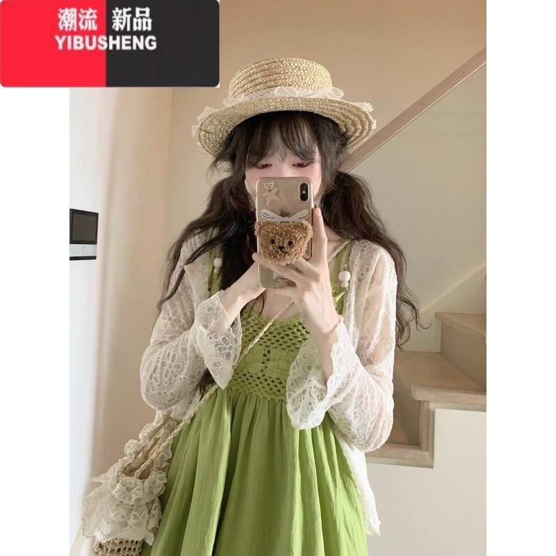 YIBUSHENG茶歇法式吊带连衣裙女季2024新款高级感气质海边度假小个子短衣高清大图