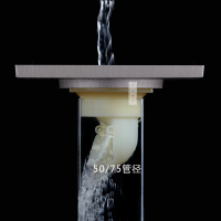 潜水艇（Submarine）LTKC50-10 全铜淋浴地漏 镀镍拉丝长条地漏 防虫防臭
