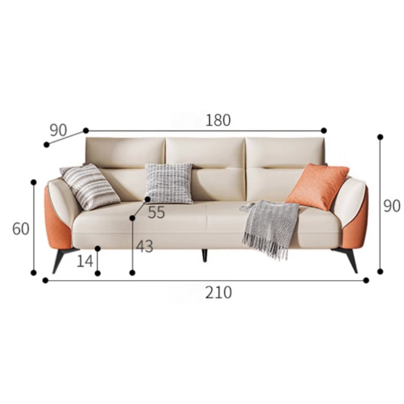 智叶舟沙发三人位2100*900*900mm张高清大图