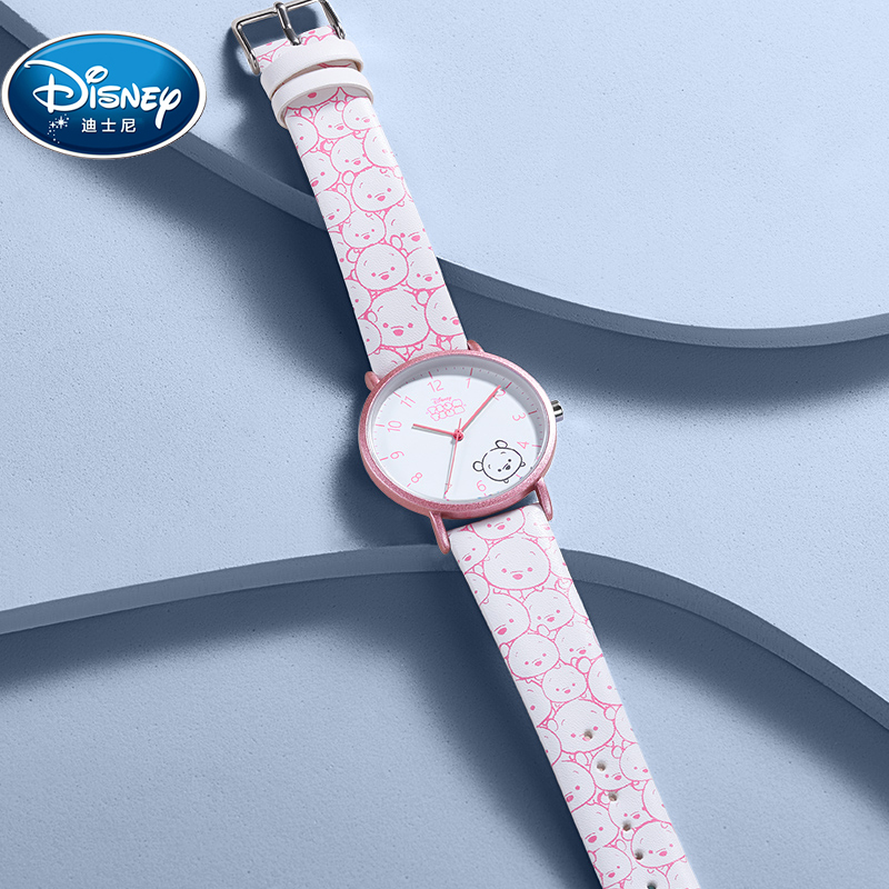 迪士尼disney儿童手表女小学生中学生女款气质可爱防水石英表萌宠小