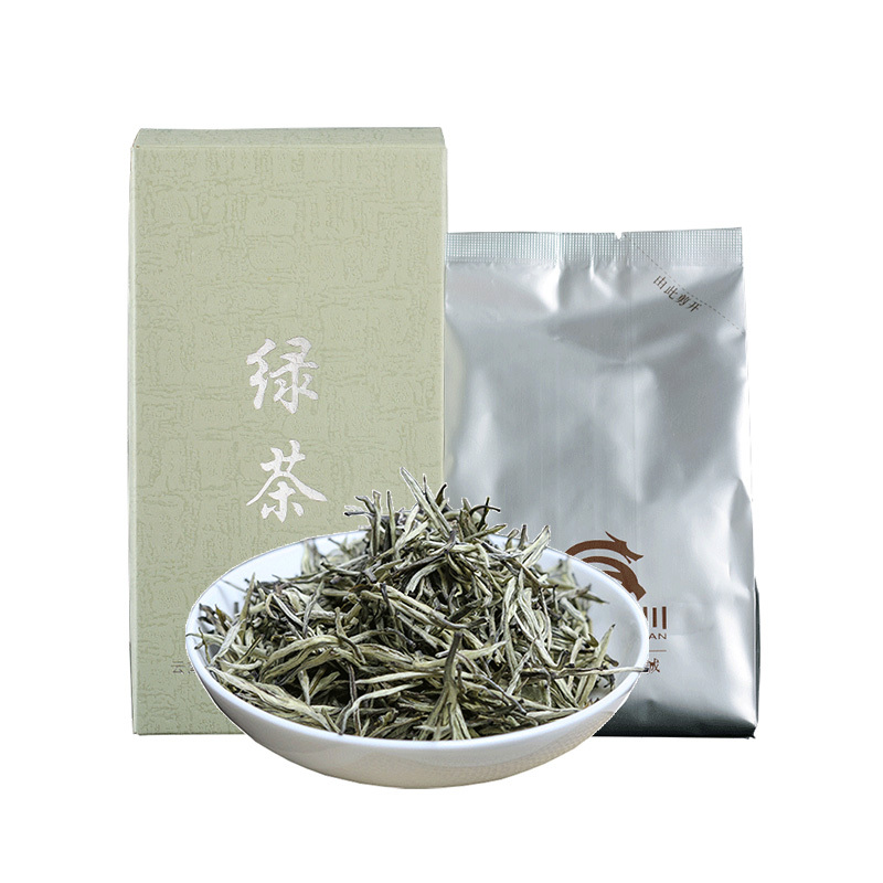 茗纳百川 云南滇绿春茶特级毛尖绿茶茶叶 2022新茶春尖散装 单芽玉针250克
