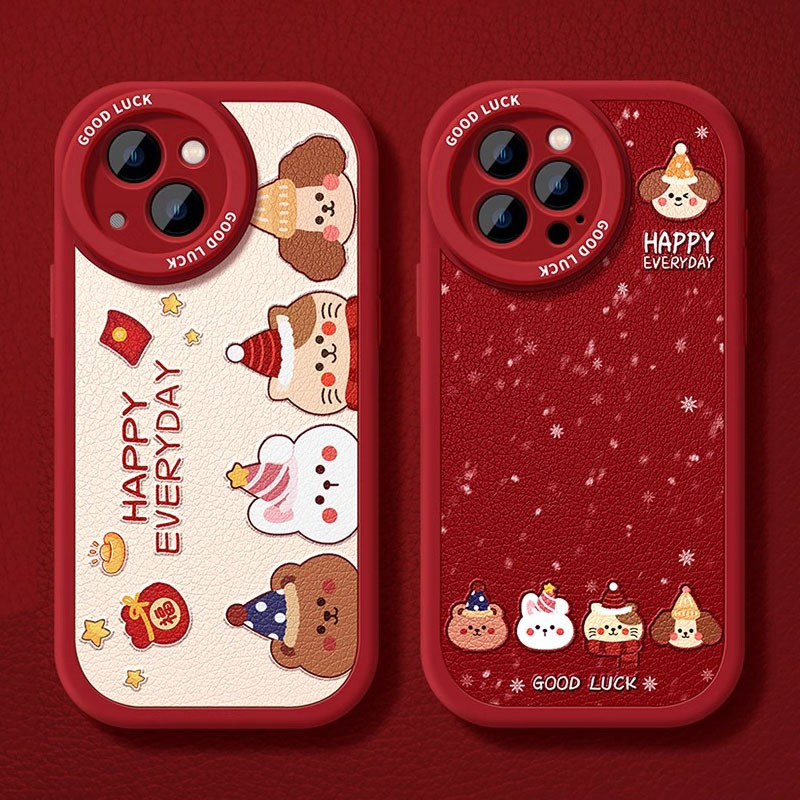 2024新年手机壳苹果13红色14秋冬15龙年13新款12新年11喜庆pro过年iphone15promax套森仙子31