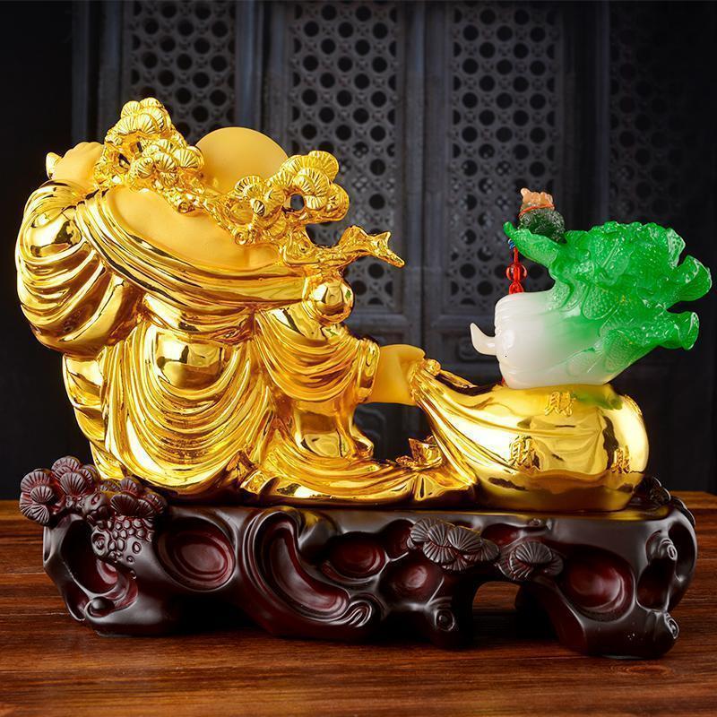 福到财到弥勒佛摆件白菜摆件创意家居客厅摆设乔迁开业礼品_908_980