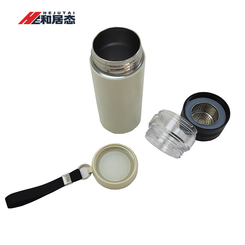 和居态 不锈钢高颜值茶水分离保温杯 白500ml 个高清大图