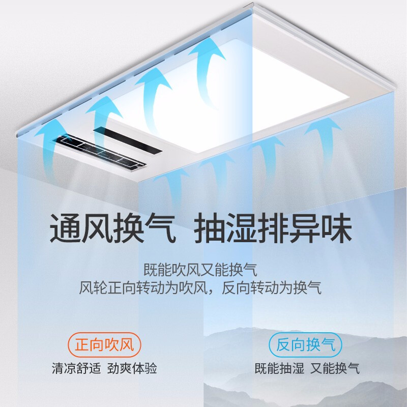 华帝（VATTI）集成吊顶风暖浴霸四合一多功能超导卫生间浴室暖风机 913A浴霸+828LED长灯多功能组合电器其他套装