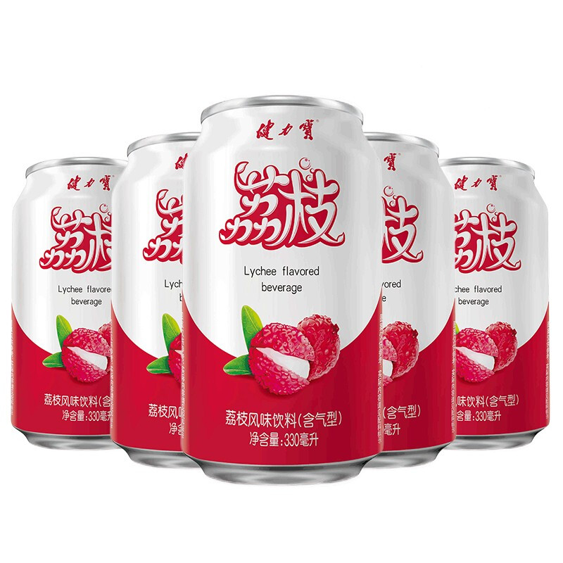 健力宝荔枝味饮料汽泡水330ml罐装荔枝汽水饮料参数