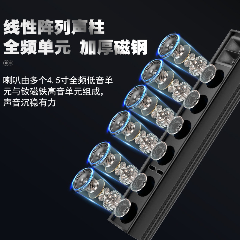 惠度(HuiDu)L4508专业会议全频音柱酒店背景音乐多功能展厅大型会议室音柱音箱壁吊挂会议教学报告厅音柱高清大图